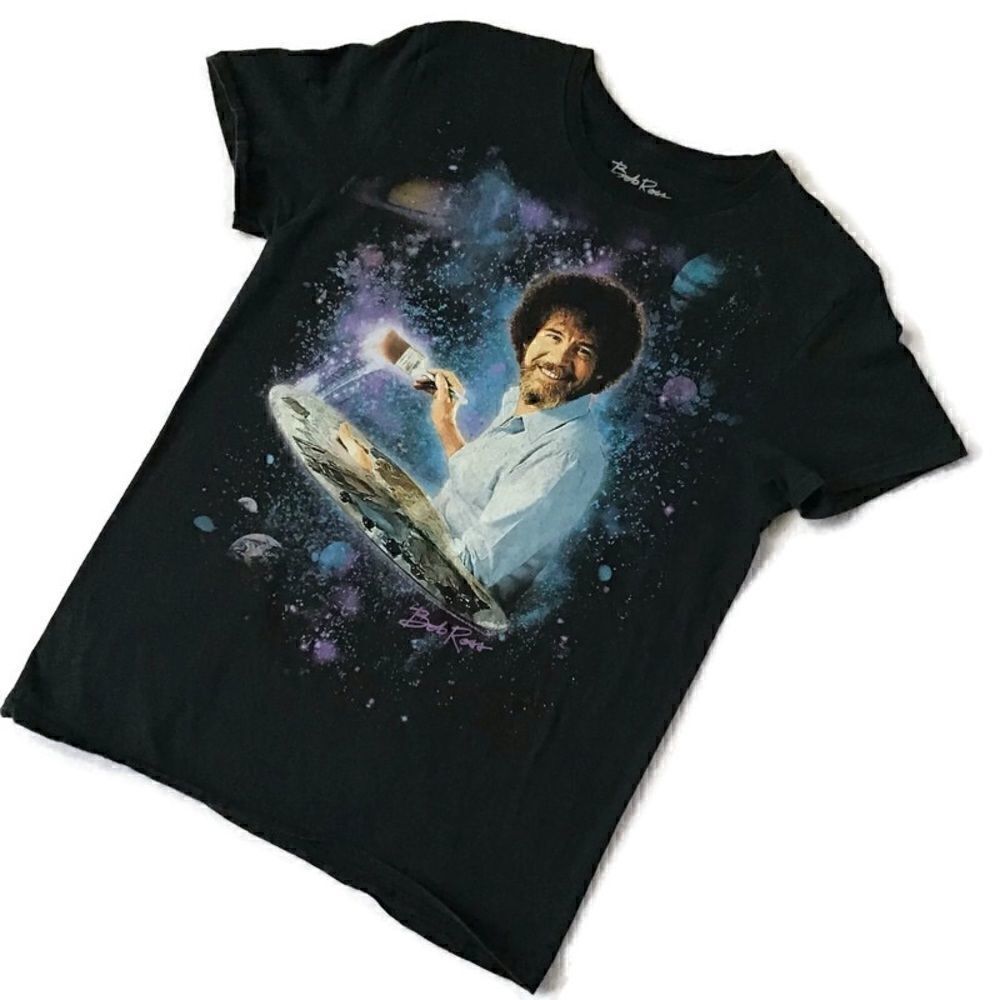 Bob Ross Galaxy Graphic Tee Shirt